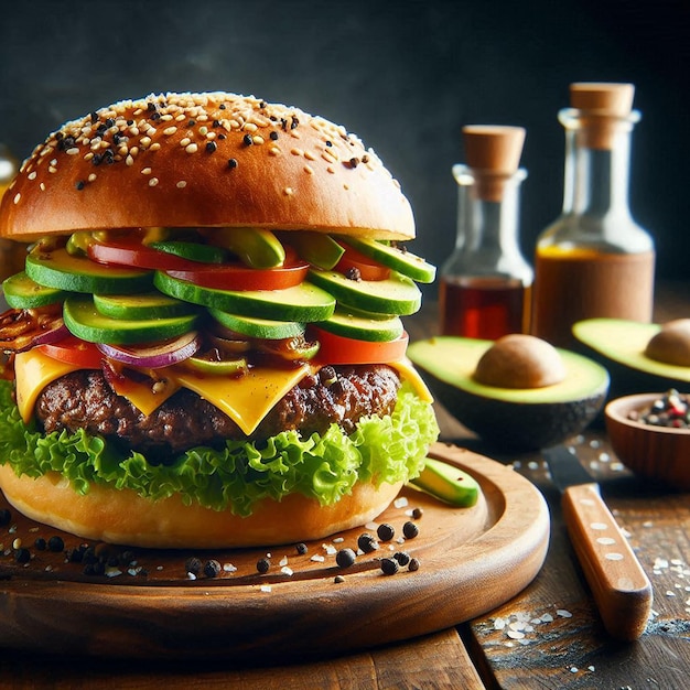 Burger image with AI