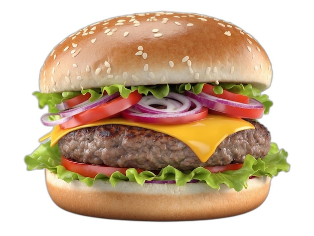 Burger PSD on a white background