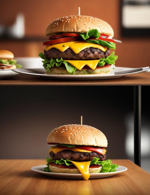 Burger realistic photography