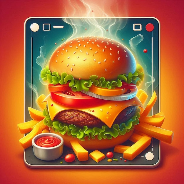 Photo burger social media post design