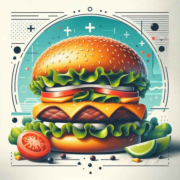 Photo burger social media post design