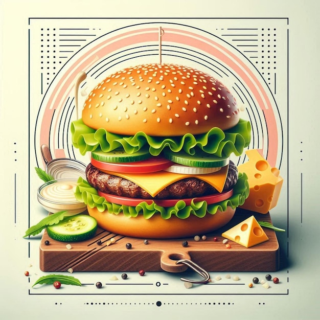 Burger social media post design