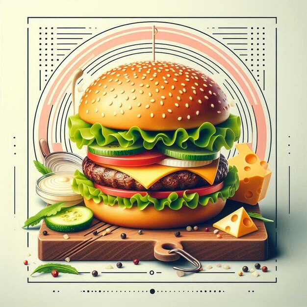 Photo burger social media post design