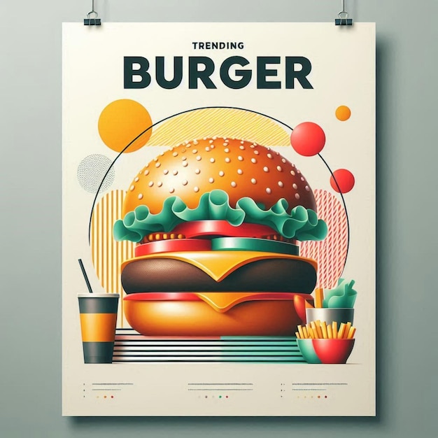 Photo burger social media post design