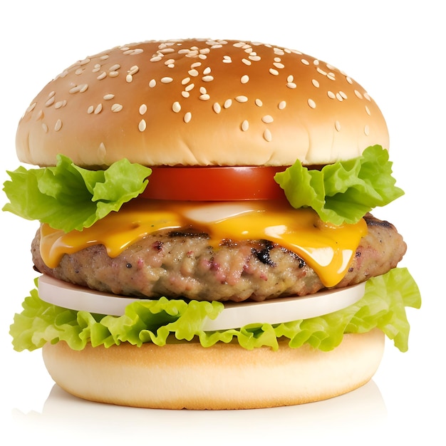 burger on white background