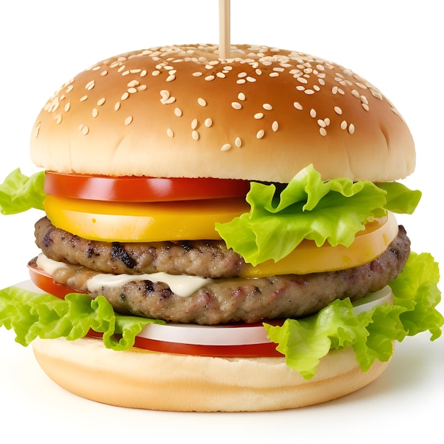 burger on white background