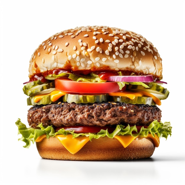 Burger on a White Background