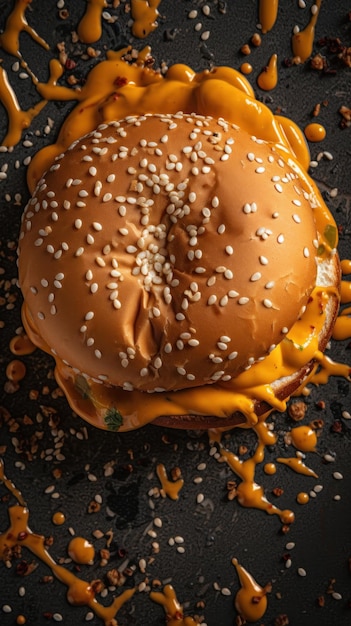 A burger with a bite taken out of it