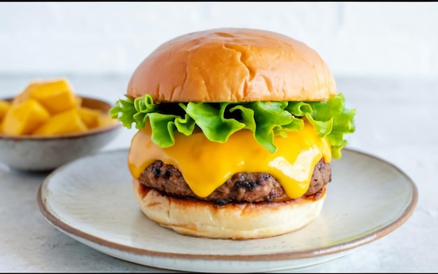 Burger with Mango Habanero Sauce