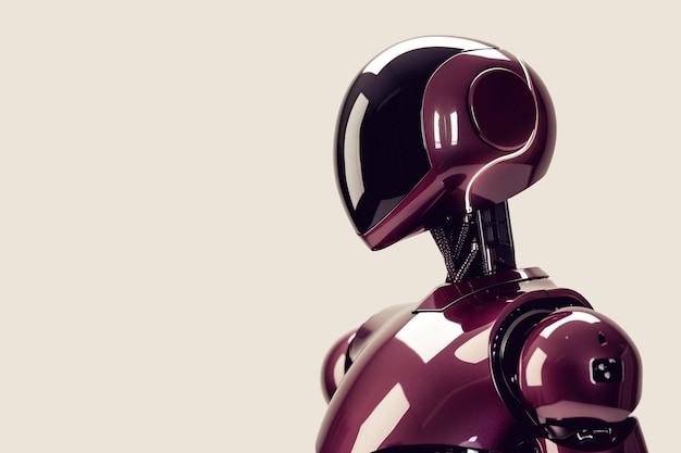 burgundy humanoid robot