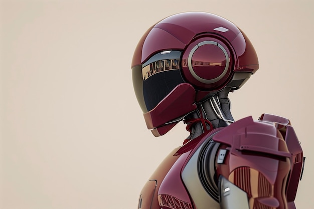 burgundy humanoid robot