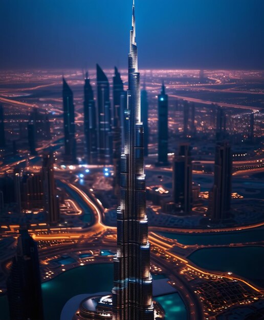 Burj Khalifa Night view United Arab Emirates