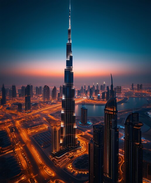 Burj Khalifa Night view United Arab Emirates