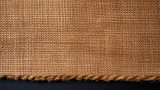 burlap on black wooden background