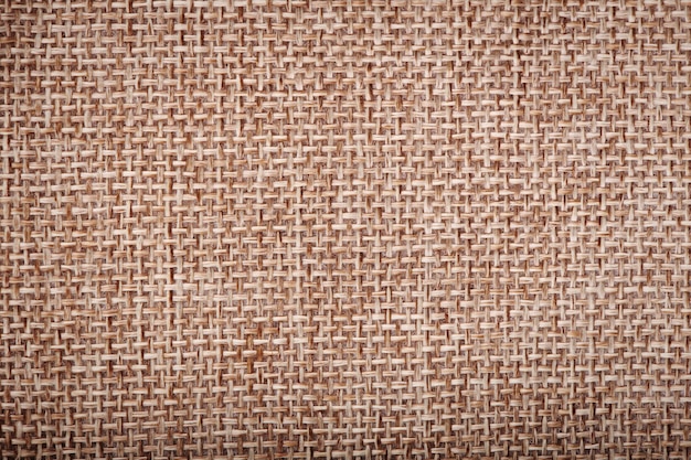 Burlap linen weave fabric background Sackcloth material Natural woven rustic bagging material Light brown textile texture Sacking linen fabric pattern Closeup top view