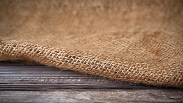 burlap at old gray wooden house