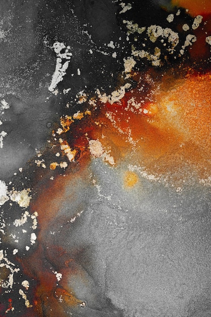 Burning abstract background from marble ink art of exquisite original painting