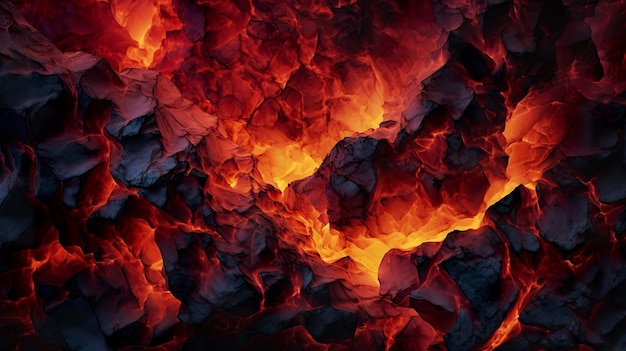 Burning coals from a fire abstract background AI Generative