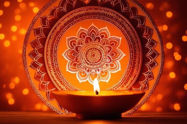 Burning diya many yellow diya glow in dark