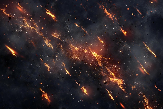 Burning fire in space Abstract background