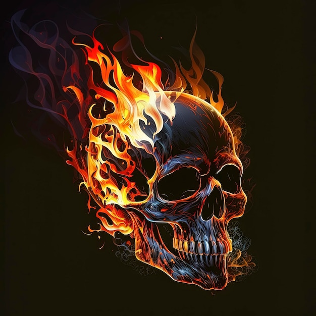 burning skull