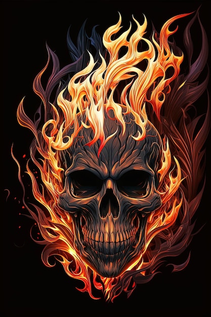 burning skull