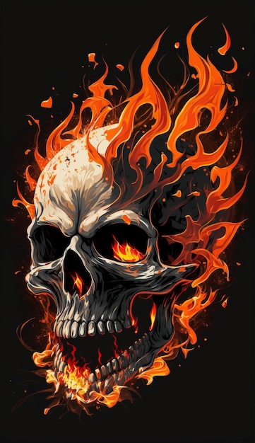 burning skull