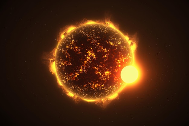 The burning sun and planets solar activity in space Generative AI