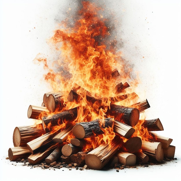 Burning wood