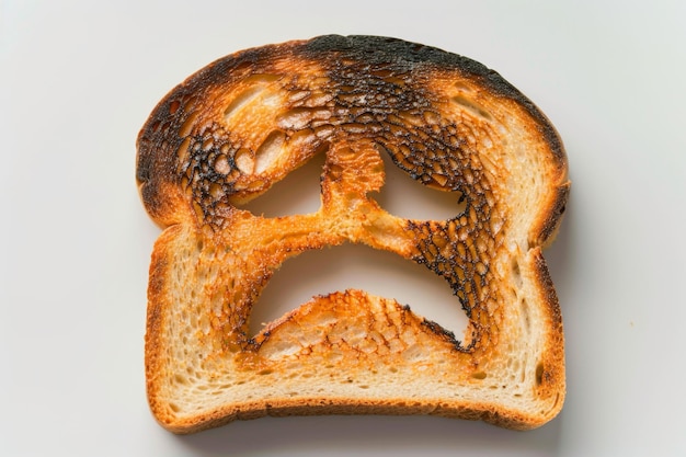 Photo burnt toast sad bread unhappy monday toxic food burnt sliced loaf funny dish danger carbohydrates