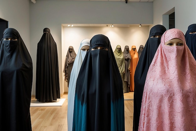 Burqa showroom dispaly on pakistani store