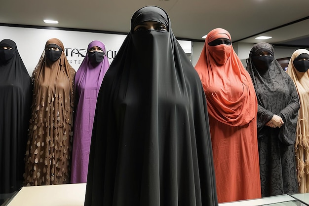 Burqa showroom dispaly on pakistani store