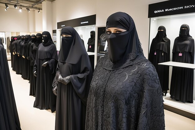 Burqa showroom dispaly on pakistani store