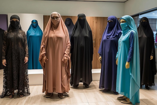 Burqa showroom dispaly on pakistani store