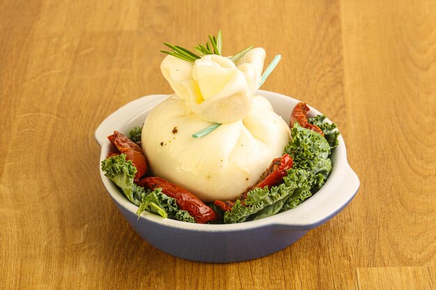 Burrata cheese with sun dried tomato