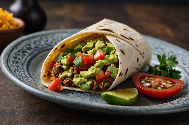 Burrito Bowl with Fresh Salsa and Guacamole for Healthy Ads