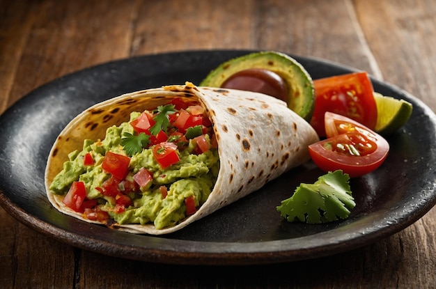 Burrito Bowl with Fresh Salsa and Guacamole for Healthy Ads