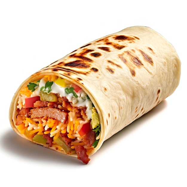 burrito isolated on white background