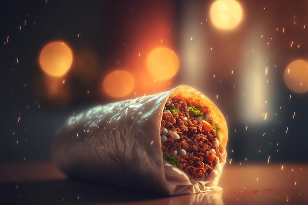 Burrito street fast food mexican cuisine popular dish