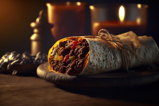 Burrito street fast food mexican cuisine popular dish