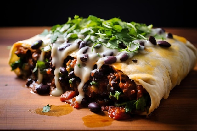 Burrito with Black Beans and Cilantro delicious Burritos food image photography