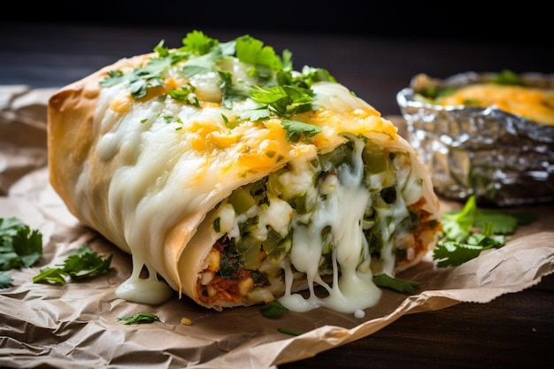 Burrito with Fresh Cilantro and Cheese delicious Burritos food image photography