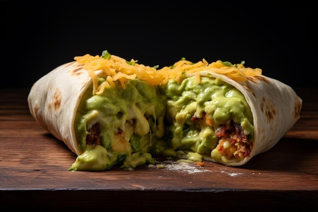 Burrito with Fresh Guacamole and Cheese delicious Burritos food image photography