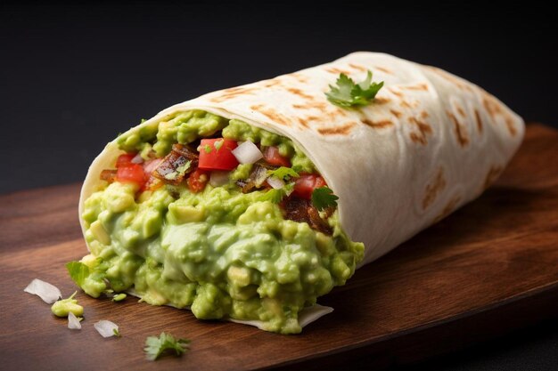 Burrito with Fresh Guacamole and Cheese delicious Burritos food image photography