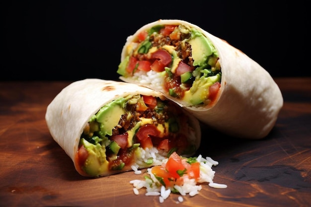 Burrito with Fresh Salsa and Avocado delicious Burritos food image photography