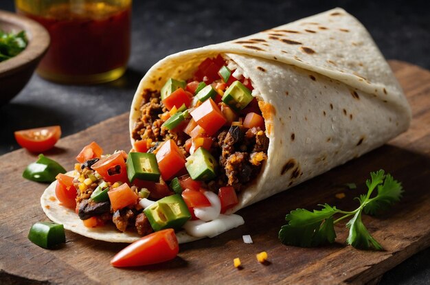 Burrito with Fresh Salsa and Bold Spices