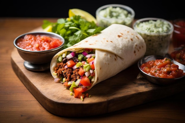 Burrito with Fresh Salsa and Lime delicious Burritos food image photography