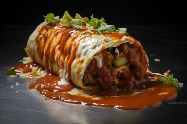 Burrito with Spicy Chipotle Sauce delicious Burritos food image photography