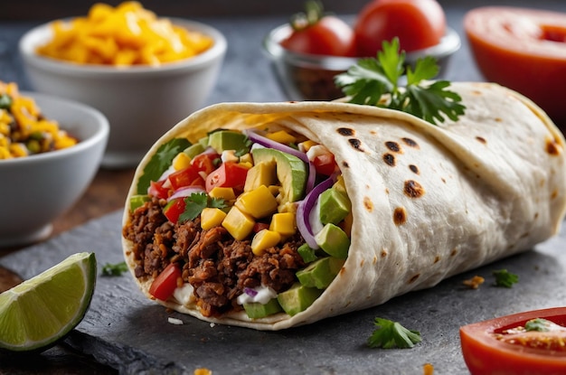 Burritos with vibrant ingredients and fresh flavors