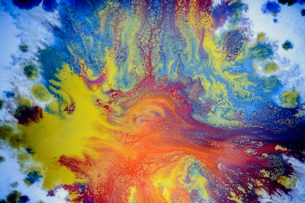 Bursts of multicolored paint